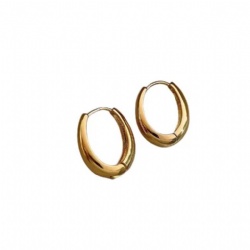 18k gold oval earrings