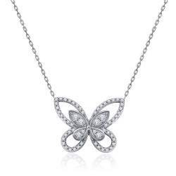 Butterfly necklace silver jewelry