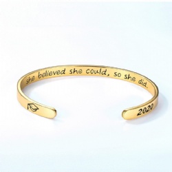 Graduation jewelry silver bangle