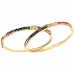 14K gold colorful zircon bracelet