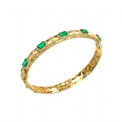 18K gold emerald bracelet