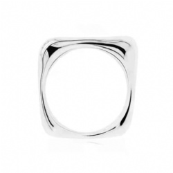 Square irregular silver ring