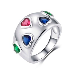 Heart stones ring